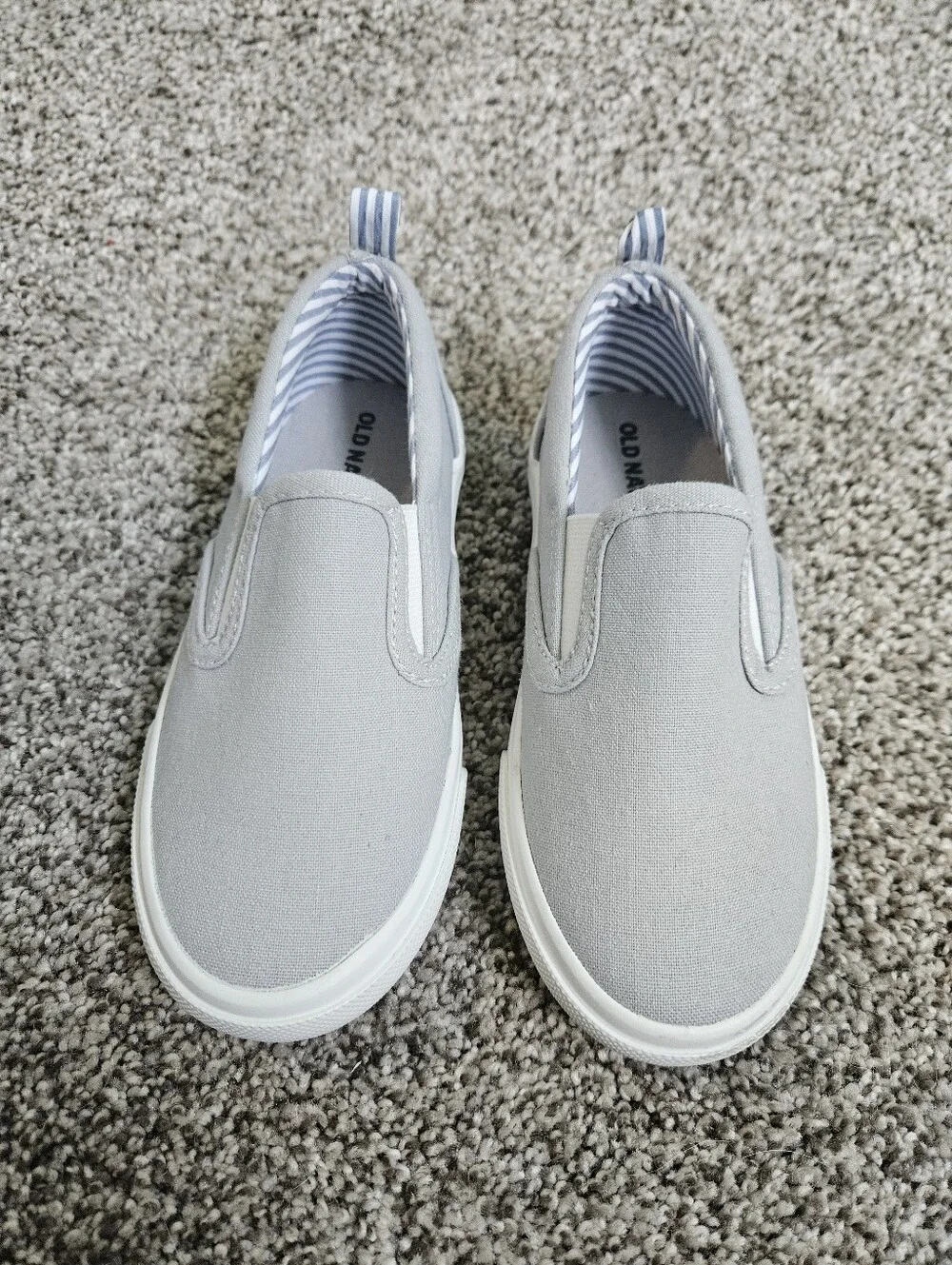 Old Navy Kids Slip-On Canvas Sneakers - Light Gray and White